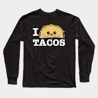 I love Tacos - Taco Lover Mexican Foodie Cute Kids Long Sleeve T-Shirt